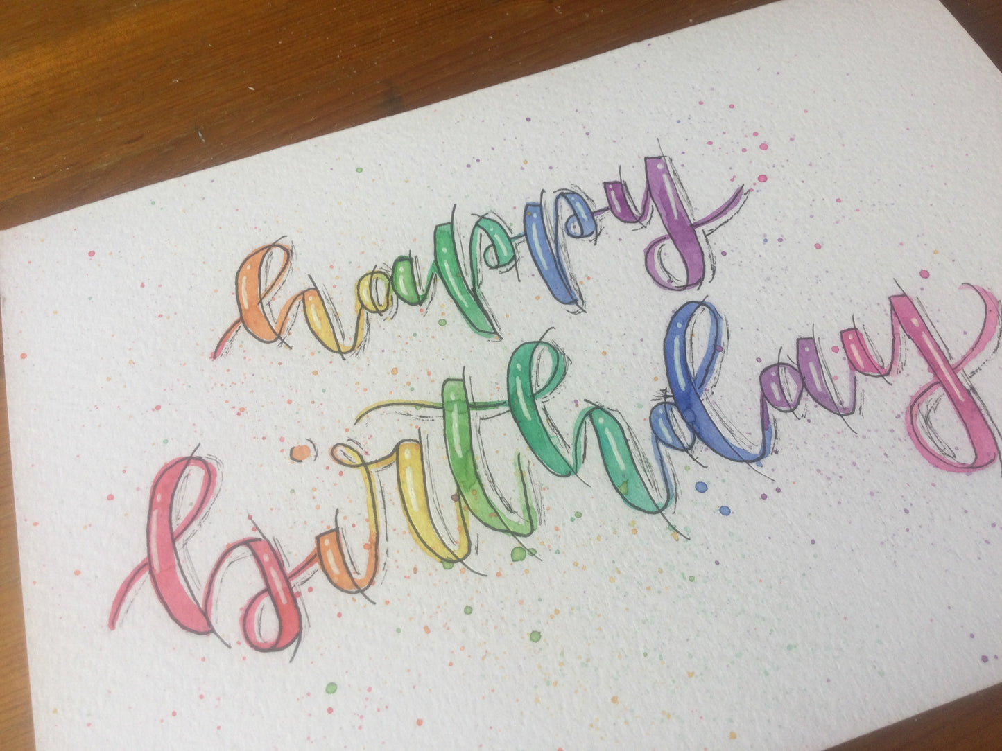 Happy Birthday Card - Rainbow Lettering
