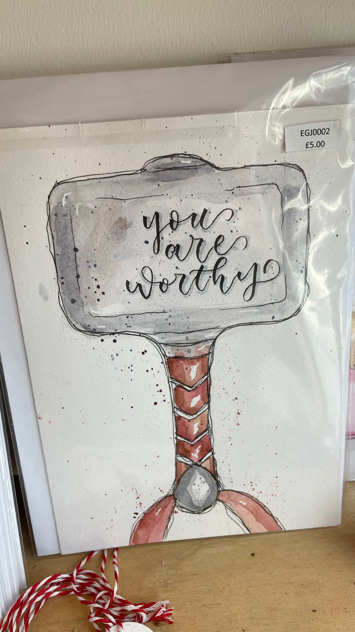 You Are Worthy Greeting Card - Thor's Hammer Mjolnir