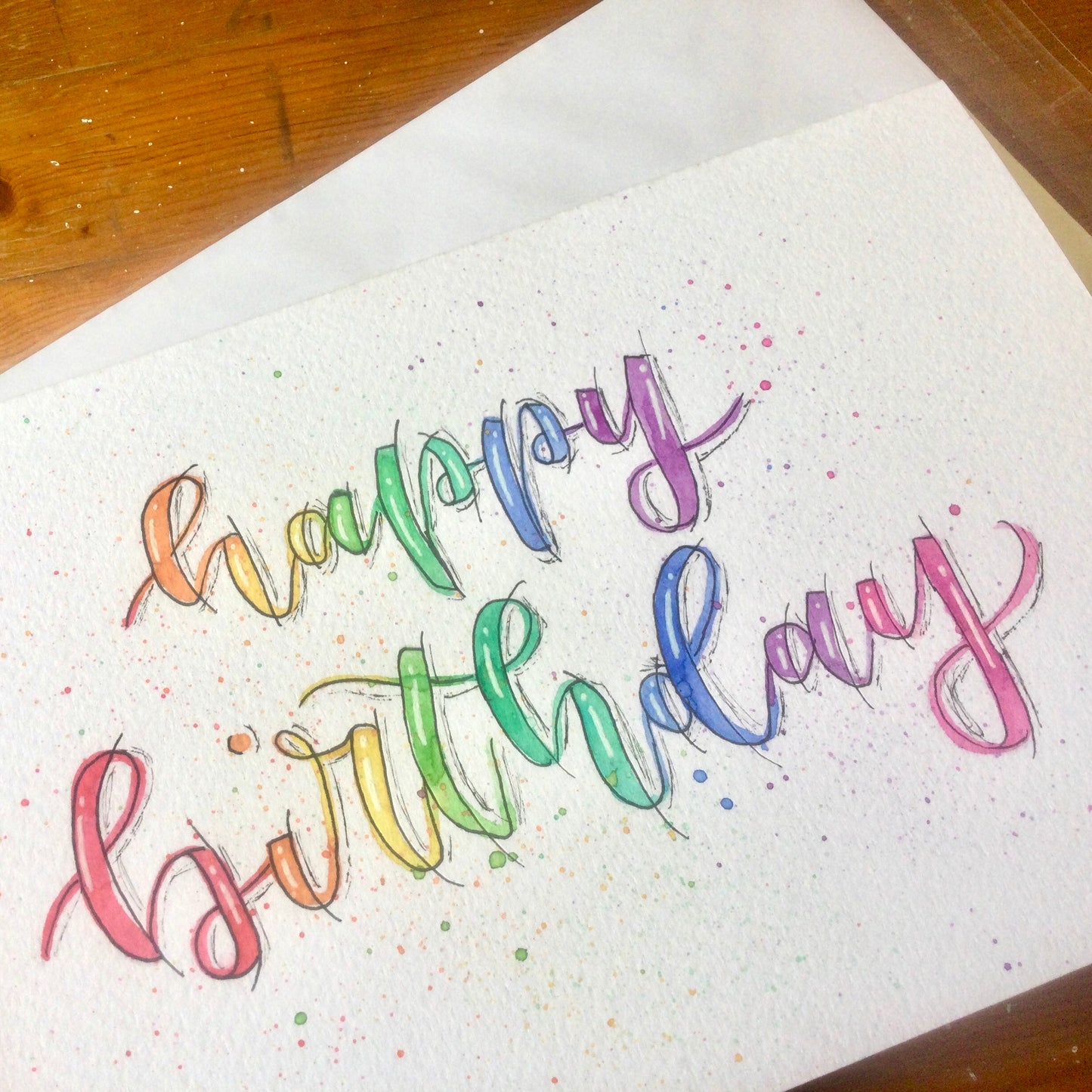 Happy Birthday Card - Rainbow Lettering