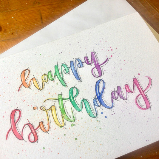 Happy Birthday Card - Rainbow Lettering