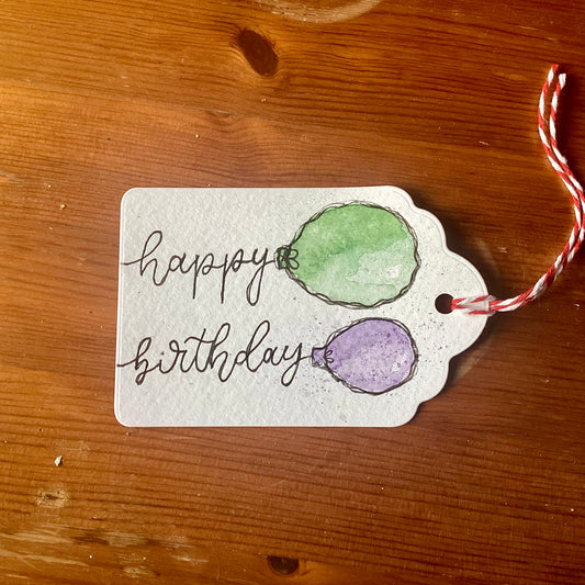 Happy Birthday Balloon Gift Tag