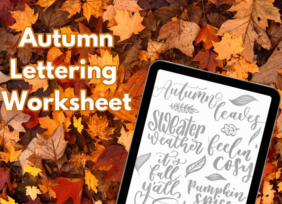 Autumn Lettering Worksheet - Digital Download
