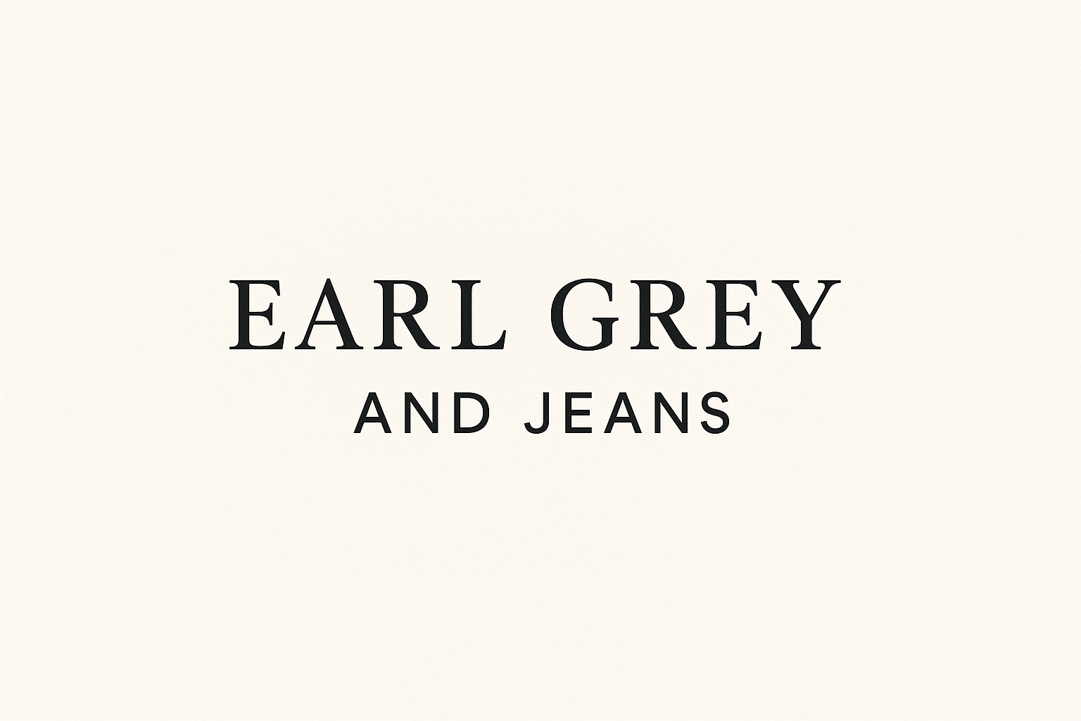 Simple clean banner for Earl Grey and Jeans store with minimalist design